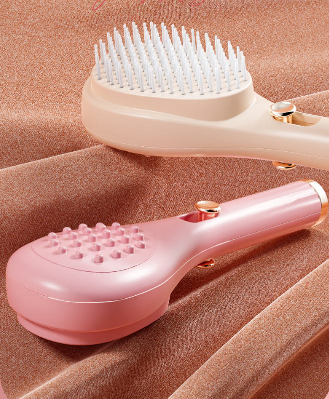 One-touch comb for cleaning broken hair, retractable anti-static comb